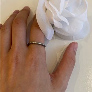 Brand New! Hammered Silvertone Stacking Ring